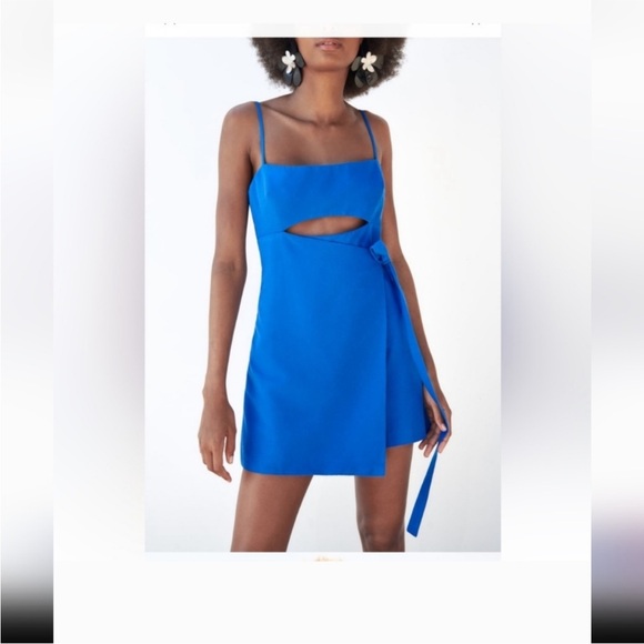 Zara Blue Mini Dress Skort XS - Picture 2 of 10